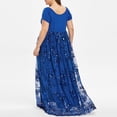 thumbnail image 4 of Leutsin Robe de Soirée en Maille à Sequins Floraux à Manches Courtes Col en V pour Femmes Grande Taille, 4 of 8