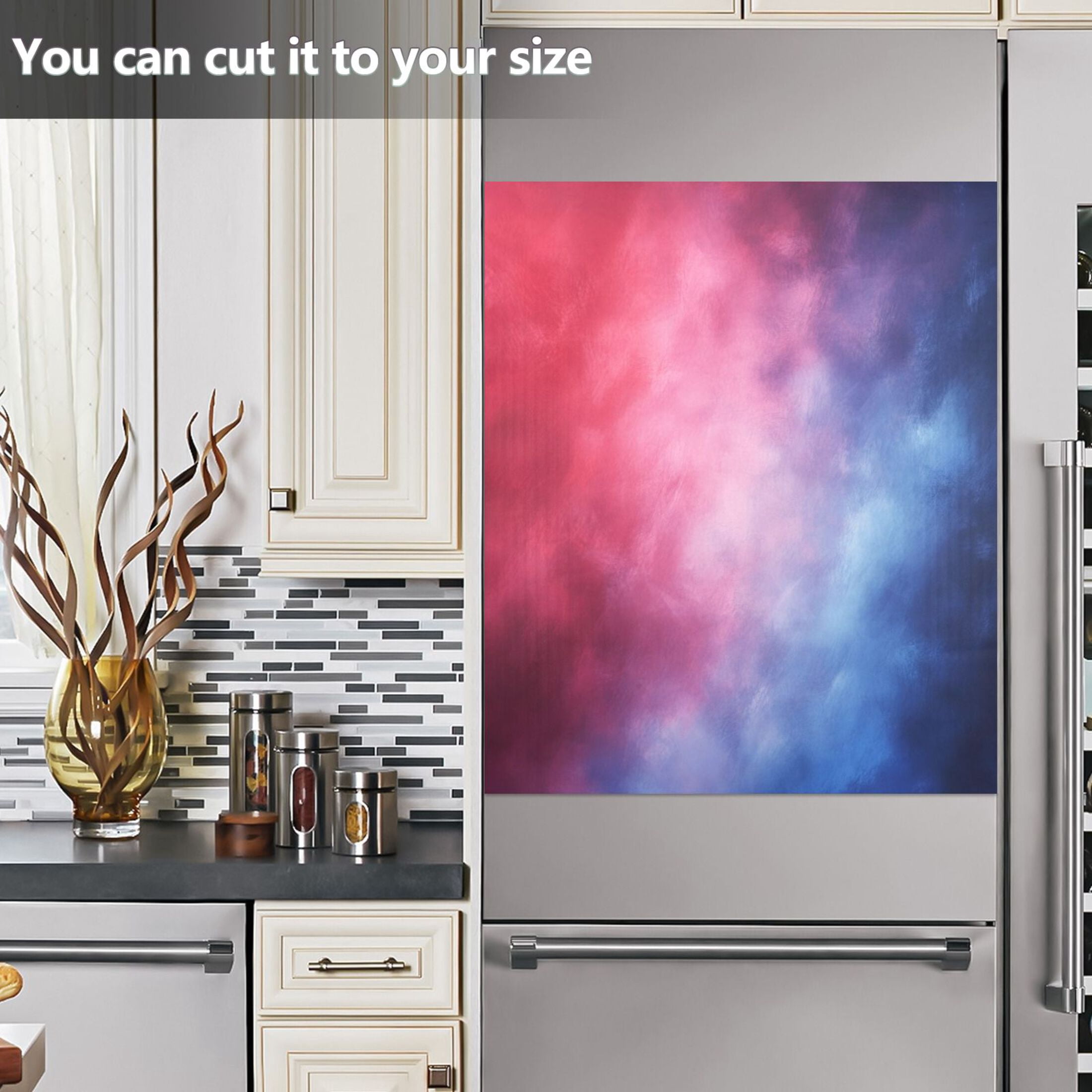 Dishwasher Magnetic Sticker 23x26 Inch Refrigerator Magnetic Sticker Washing Machine Magnetic Sticker Kitchen Panel Magnetic Sticker Home Decor Red Blue Pattern