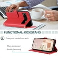 thumbnail image 3 of ELEHOLD for Google Pixel 8 Pro Wallet Crossbody Case PU Leather Cover with Card Slots Magnetic Clasp Kickstand Detachable Wriststrap Shoulder Strap Flip Shockpoof Cover,red, 3 of 8