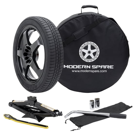 Complete Compact Spare Tire Kit w/ Carrying Case - Fits 2016-2025 Chevrolet Malibu - Modern Spare