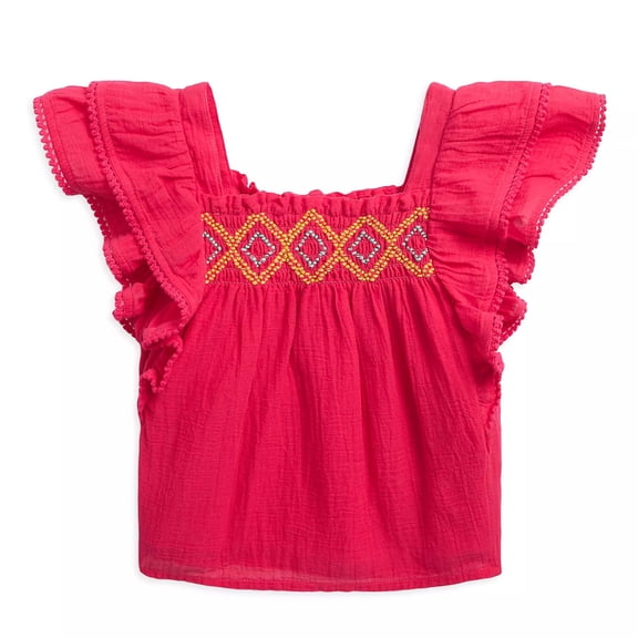Polo Ralph Lauren Little Girls Gauze Ruffle-Sleeve Top 3 3T Pink