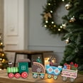 thumbnail image 5 of Wooden Christmas Desk Decor Set with Train Figurines - Holiday Ornament for Home, Office, and Bookshelf, 5 of 7