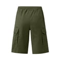 thumbnail image 4 of SONXAHE Men's Solid Cargo Bermudas Multi Flap Pocket Relaxed Cut Summer Vacation Shorts, 4 of 8