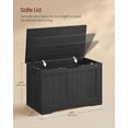 thumbnail image 3 of 29.9'' Storage Bench with 2 Safety Hinges, Entryway Shoe Bench for Home Organization, Charcoal Gray, 3 of 5