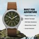 thumbnail image 4 of Reloj Timex Expedition Scout de 40 mm para hombre, caja plateada, esfera verde y correa de cuero marrón, 4 of 4