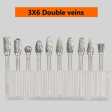 

BCLONG 10Pcs/Set Tungsten Steel Grinding Head Set Carbide Rotary Sharp Hardmetal Burrs