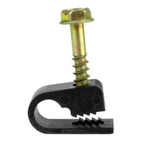 Skywalker Single Cable Flexible Screw Clips (100 Pack, Screw Depth: 7/8", Black)