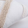 thumbnail image 6 of Pillow Cover Tribal Boho Woven Tufted Throw Decorative Pillowcase with Tassels Super Soft Chenille Square Pillow Cushion Case for Couch Bedroom Car 18X18 Inch, White and Beige, 6 of 7