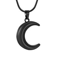 Moon Cremation Neckalce for Ashes for Women Men, Stainless Steel Memorial Lockets Keepsakes Jewelry for Ashes Pendant