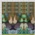 thumbnail image 2 of Soimoi Silk Fabric Clown Fish & Shell Panel Decor Fabric Printed Yard 42 Inch Wide, 2 of 3