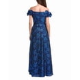 thumbnail image 2 of Adrianna Papell womens  Floral Jacquard Gown, 2, Navy, 2 of 3