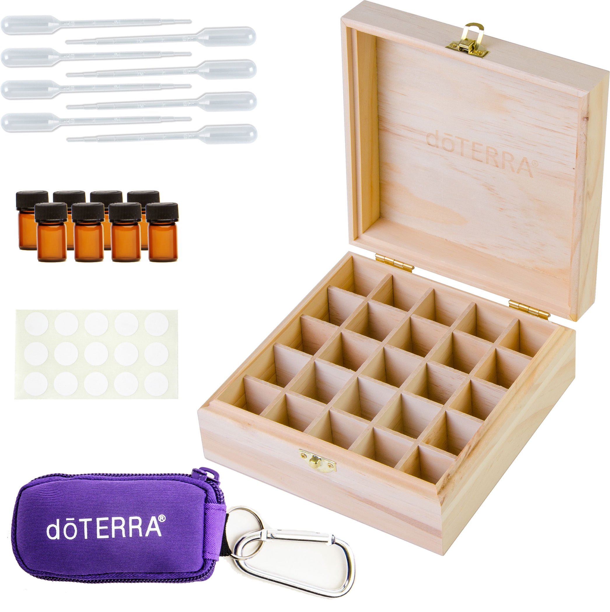 Doterra Essential Oils Case Kit Bundle With Wooden Box Key Chain 8 Doterra Essential Oils Case Kit Bundle With Wooden Box Key Chain 8 Piece 5 Dram 2 Ml Vials Blank Labels And Pipettes Purple Com