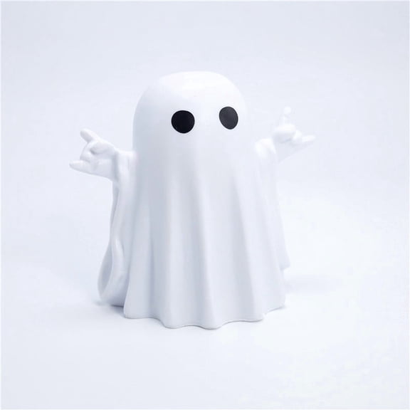 Cute Hand Gesture Ghost Figurine, Mini Halloween Resin Ghost Statue for Desk, Shelf, Entryway, Home, Fall Tabletop Decoration & Party Favor