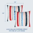 thumbnail image 2 of Fundas de almohada LVTXIII, cuadradas para exteriores, 45 x 45 cm, rayas rojas y azules, 2 of 7