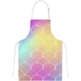 thumbnail image 4 of Polyester Insulation Kitchen Oven Mitts Potholder Apron 3Pcs Set Fish Skin On Trendy Gradient Non Slip Heat Resistant Gloves for Baking Cooking BBQ, 4 of 7