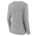 thumbnail image 3 of Women's Heather Gray Las Vegas Raiders Primary Team Logo Long Sleeve V-Neck T-Shirt, 3 of 3