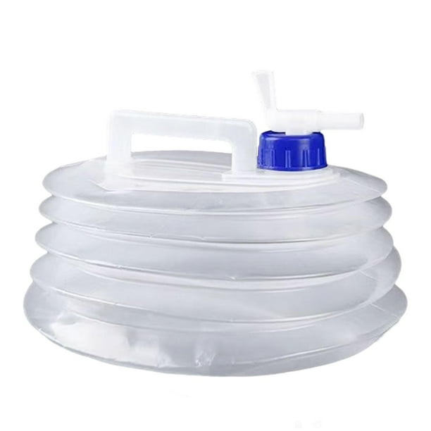 Contenedor De Agua Plegable Cola 5L Transparente Con Grifo