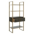 thumbnail image 3 of SAFAVIEH Skylar Contemporary Classic 4 Tier 1 Drawer Etagere, Gold/Grey Oak, 3 of 13