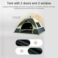 thumbnail image 5 of Tignapoo Quick-Set 3-4 Person Dome Tent with UV Protection, 2 Doors & Windows, Windproof & Waterproof for Outdoor Camping, Hiking, Beach - Dark Green/Blue, 5 of 5