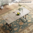 thumbnail image 5 of Studyset Dining Table for 6-8 People, 70.87-Inch Rectangular Wood Dining Table, Rustic Style Kitchen Table with Heavy Duty Metal Legs for Dining Room, Home Office, Living Room, Easy Assembly, 5 of 7