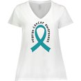 thumbnail image 3 of Inktastic Ovarian Cancer Awareness Ribbon Women's Plus Size V-Neck T-Shirt, 3 of 5