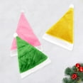 thumbnail image 4 of Eosunjian Santa Hat for Women Men Plush Velvet Christmas Hats Soft Holiday Dress-up Accessory for New Year Party Supplies (Green), 4 of 13