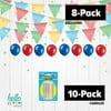 Hello Party! Avengers Birthday Party Supplies Complete for 16 Kids, Big Plates, Napkins, Table cover, Cups, Hanger Banner, Balloons, Candles - Avengers Birthday Decorations