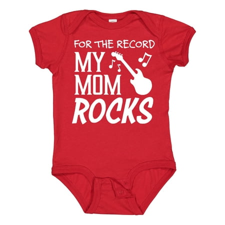 

Inktastic For the Record My Mom Rocks Gift Baby Boy or Baby Girl Bodysuit