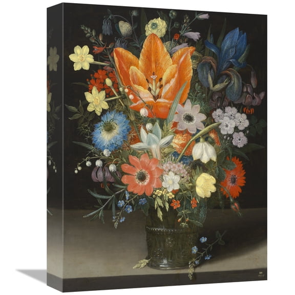 Global Gallery's 'Still Life with Iris' by Peter Binoit Stretched Canvas Wall Art