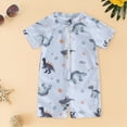 thumbnail image 2 of UAYOTSE Toddler Boy Sun Swimsuit Ocean World Animal Print Zipper Short Sleeve Childrens Swimsuit,Sizes 6-12 Months, 2 of 4