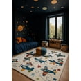 thumbnail image 2 of Rug Branch Kids Airplane Soft Playmat Cream  Indoor Soft Area Rug - 5x7, 2 of 8