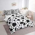 thumbnail image 4 of Manfei Black White Cow Print 7-Piece Twin Bedding Sets, Kawaii Cartoon Butterfly Bedding Comforter Set, Kawaii Cute Animal Reversible Sheet Sets, Lightweight Room Decor, 4 of 8
