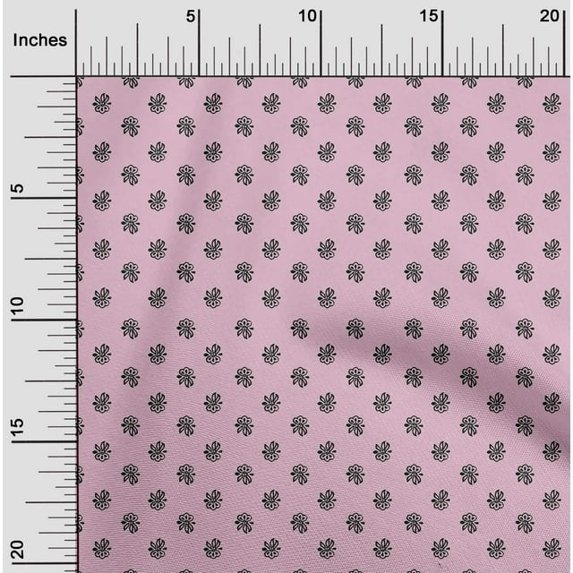 oneOone Cotton Poplin Fabric Floral Block Print Fabric By The Yard 56 Inch Wide