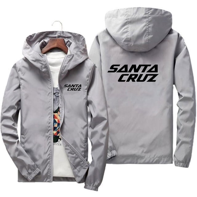 Men's Jacket Spring and Autumn Fashion Santa Cruz Print Slim Top Casual Baseball Pilot Zip 2024