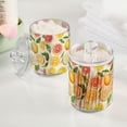 thumbnail image 2 of Yayeee 2 Pack Qtip Holder Bathroom Cotton Swab Canister with Lid Clear Dispenser Set, Candy Lemon, 2 of 6