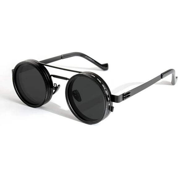 Adjustable Tint Polarized Sunglasses – 1-9 Gear ND Filter Round Glasses for Men, Anti-Glare UV Protection Eyewear