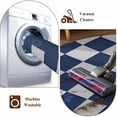 thumbnail image 4 of Japanese Flower Round Rug 3ft Washable Circle Entryway Rugs Non Slip Botanical Floral Leaf Blue Plaid Area Rug Indoor Floor Carpet for Bedroom Kitchen Living Room Home Office Dining Room Nursery, 4 of 8