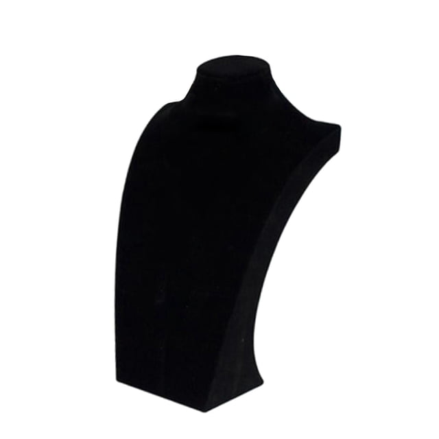 Elegante maniquí de terciopelo para exhibir collares. 29x17x9.5cm