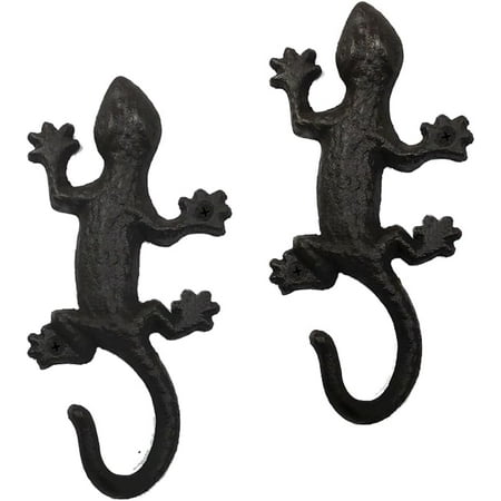 

Novelty Iron Metal Gecko Hooks Coat Rack Wall Decor Animal Lizard Garden Tool Wall Hooks Hanger Indoor Outdoor for Home Garden Yard Fence Towel Hooks Beach Towels Keys Holder Black Black