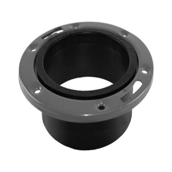 Charlotte Pipe ABS 00811 0800HA ABS/DWV Closet Flange, Hub End, Adjustable Ring, 4 In. - Quantity 1