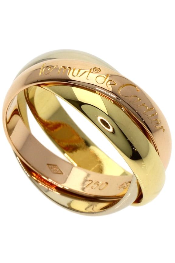 Pre-Owned Cartier Trinity #48 Ring, 18K Yellow Gold/18K White Pink Gold, Women's, CARTIER