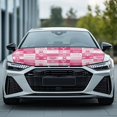 thumbnail image 2 of Uorisanigo Hood Cover All-Season Protection Fabric Cover Fight Breast Cancer Print Car Hood Covers Protection Stretch Polyester Fabric Automotive Accessories Suitable for Cars, 2 of 7