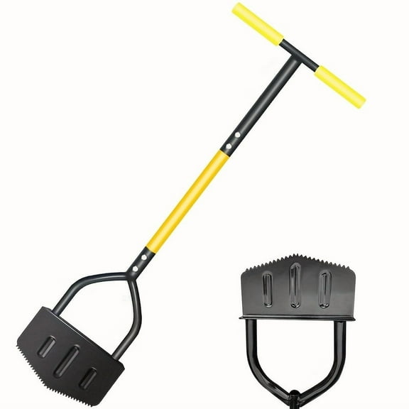 40-Inch Metal Lawn Edger with T-Grip, V-Shaped Serrated Edge, and Step Edging Design for Sidewalk and Grass Maintenance - Durable Garden Tool for Efficient Landscaping, Lawn Care Tool | Serrated Edge