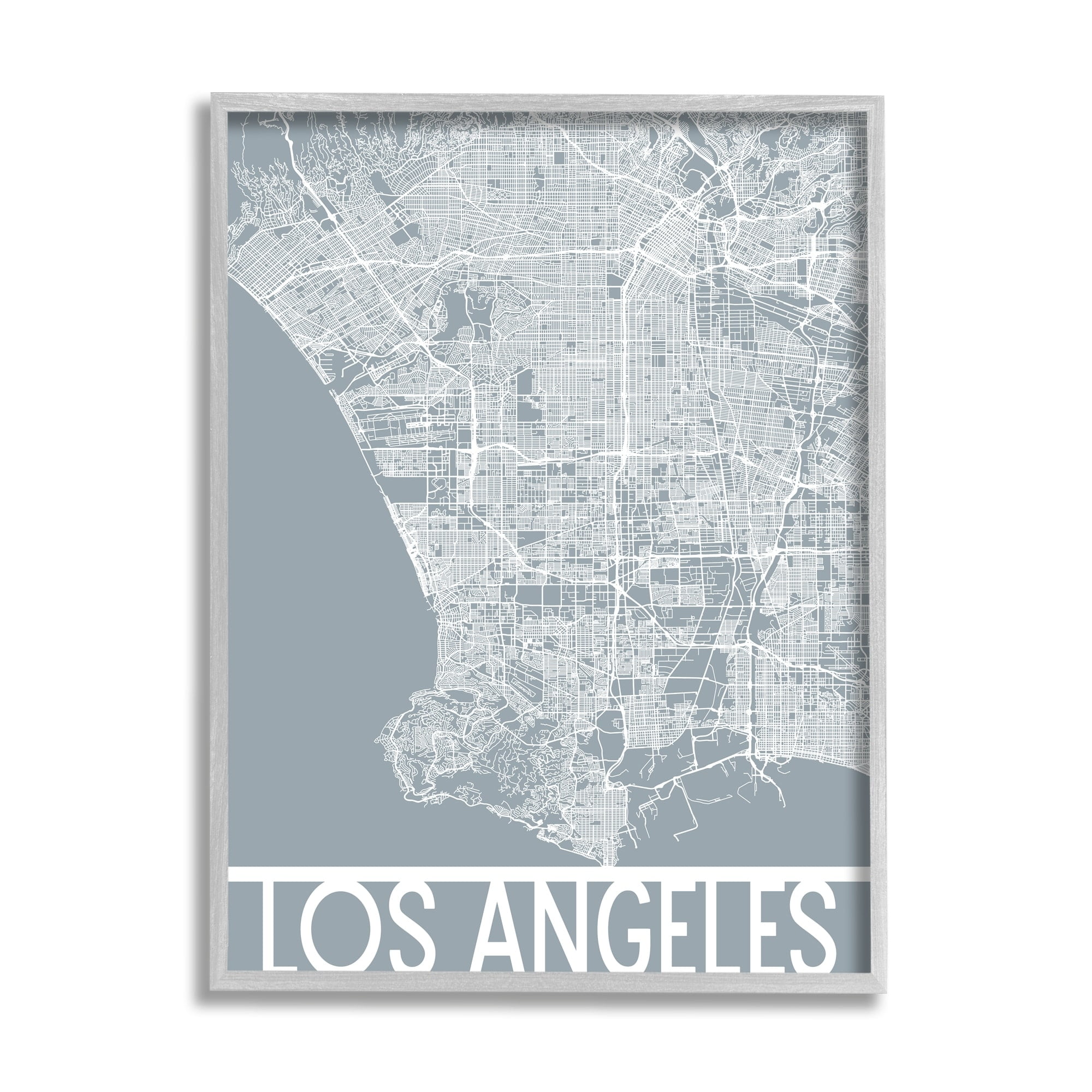 Stupell Industries Los Angeles Street Outline West Coast Transportation Grid, 11 x 14, Design by Daphne Polselli
