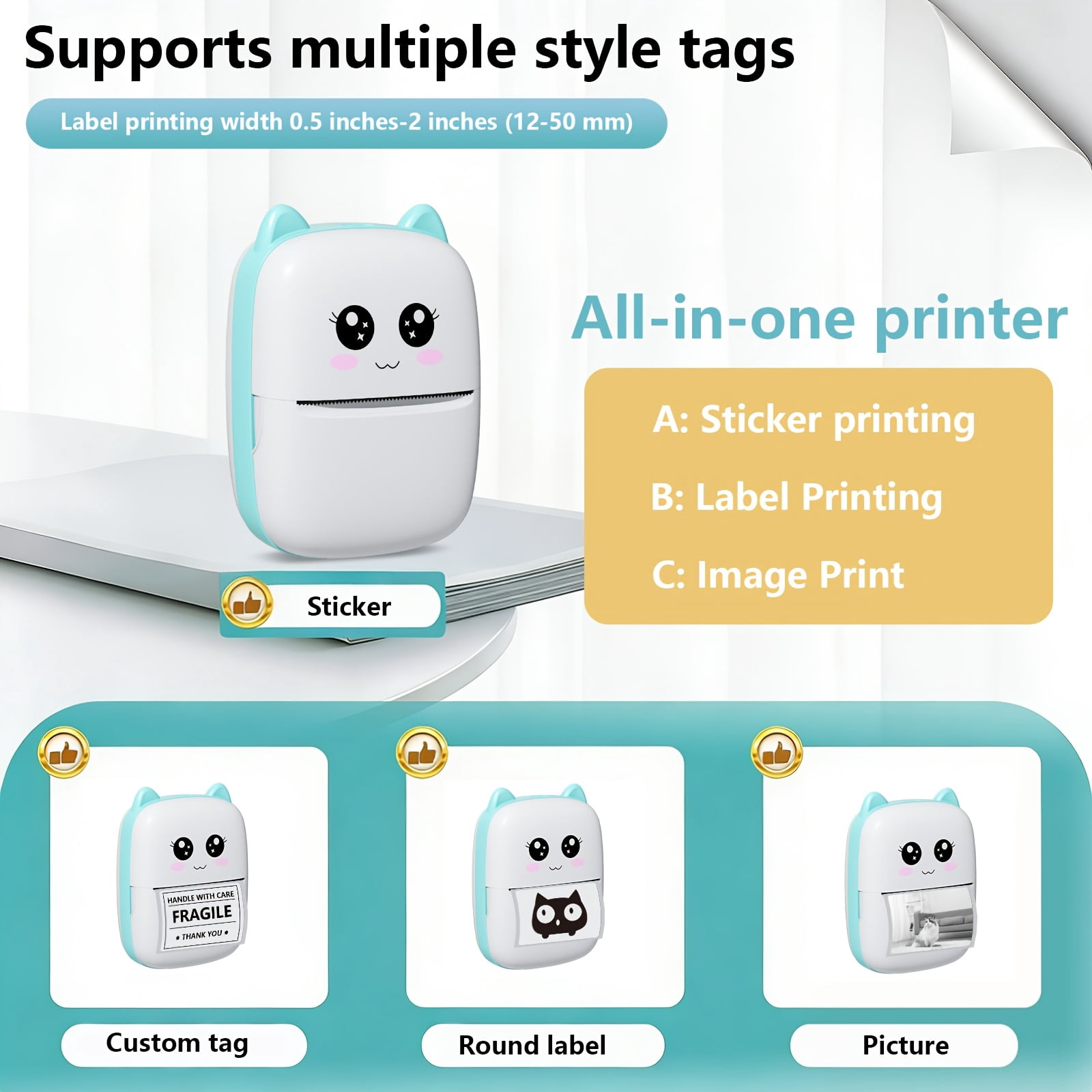 Label Maker/ Thermal Label Printer (Tape Included): A Mini Handheld Sticker Maker Featuring A Variety of Built-In Templates Perfect for Both Office And Home Use