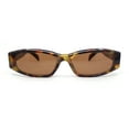 thumbnail image 2 of Womens Mod Narrow Rectangle Plastic Retro Sunglasses Tortoise - Brown, 2 of 4