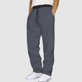 thumbnail image 2 of NOEGOEU Mens Baggy Sweatpants Winter Fleece Lined Pants Active Running Joggers Drawstring Waist (Grey,S), 2 of 7