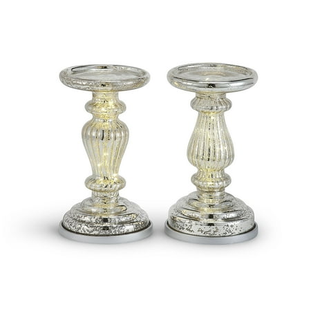 Mercury Glass Table Decorations Mercury Glass Table Decor Accents, Set of 2 8.5
