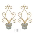 thumbnail image 1 of 2PCS Wall Hanging Candlesticks Holder Gold Color Durable Metal Candle Holder for Wedding Decoration, 1 of 5