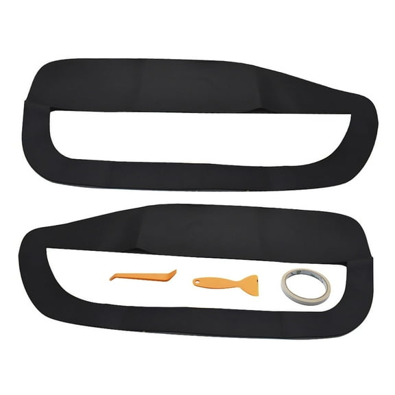 Black Leather Door Panel Insert Cards Cover Fit for 2005-2009 Ford Mustang